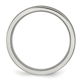 Titanium Ridged Edge Wedding Band Unisex Brushed Finish Engravable